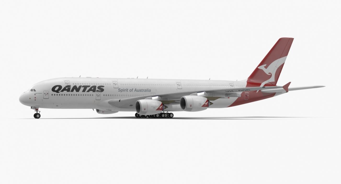 3D Airbus A380-1000 Qantas model